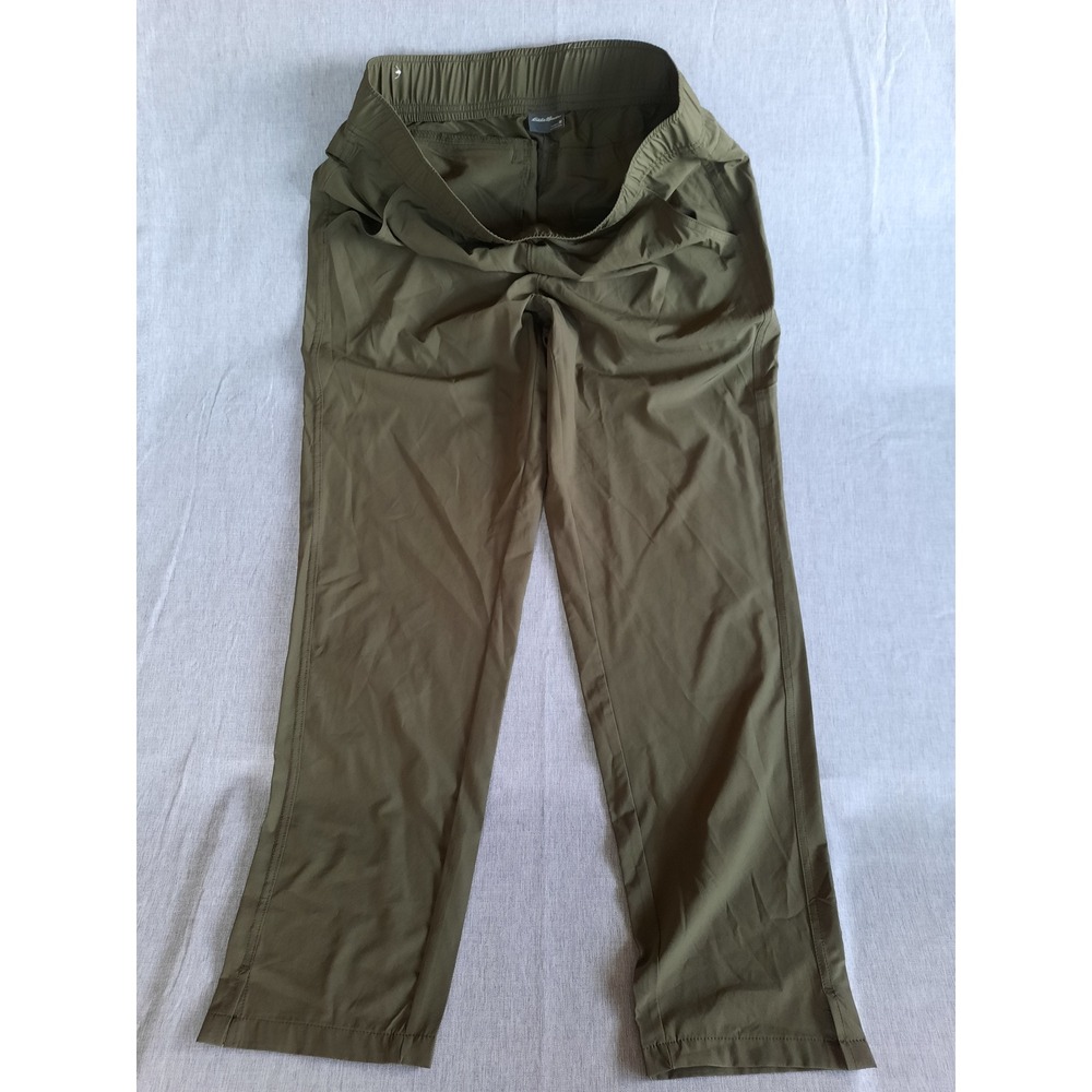 Eddie Bauer Womens Medium Elastic Waist Outdoor Jogger Slit Pants Military Green